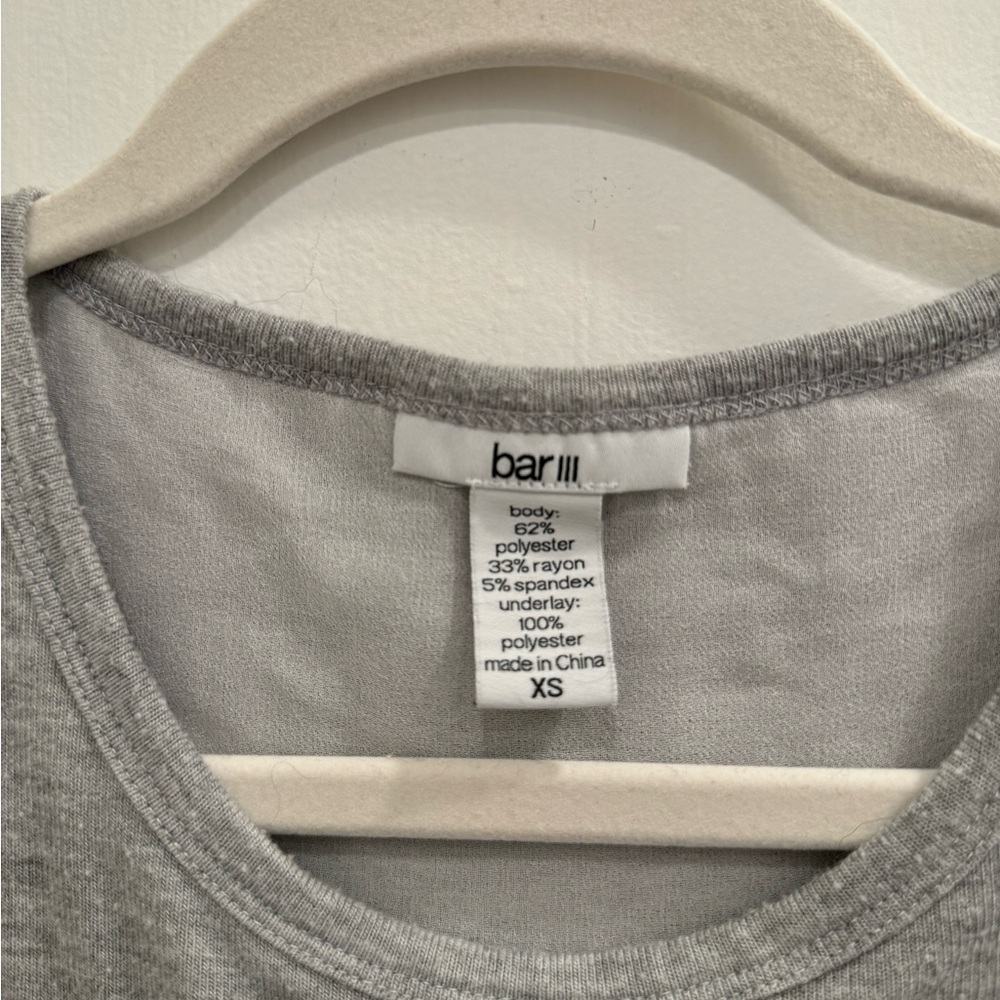 Bar III Grey Tank with White Detail - Picture 2 of 3